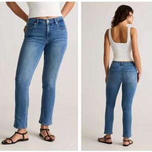 QUINCE Luna Stretch Slim Straight Jeans Seaside Blue Sz 28 {3B32}